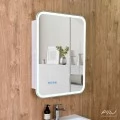 Зеркало-шкаф Alavann Cosmetic (Косметик) Лайт Плюс 60x80 с подсветкой и сменой цвета, часами и подогревом. Фото 14
