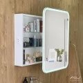 Зеркало-шкаф Alavann Cosmetic (Косметик) Лайт Плюс 60x80 с подсветкой и сменой цвета, часами и подогревом. Фото 2