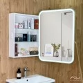 Зеркало-шкаф Alavann Cosmetic (Косметик) Лайт Плюс 60x80 с подсветкой и сменой цвета, часами и подогревом. Фото 3