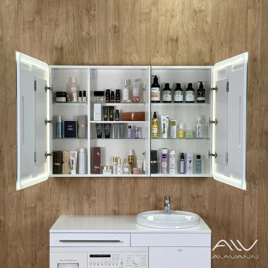 Зеркало-шкаф трюмо Alavann Cosmetic (Косметик) Лайт 120 с подсветкой. Фото 1