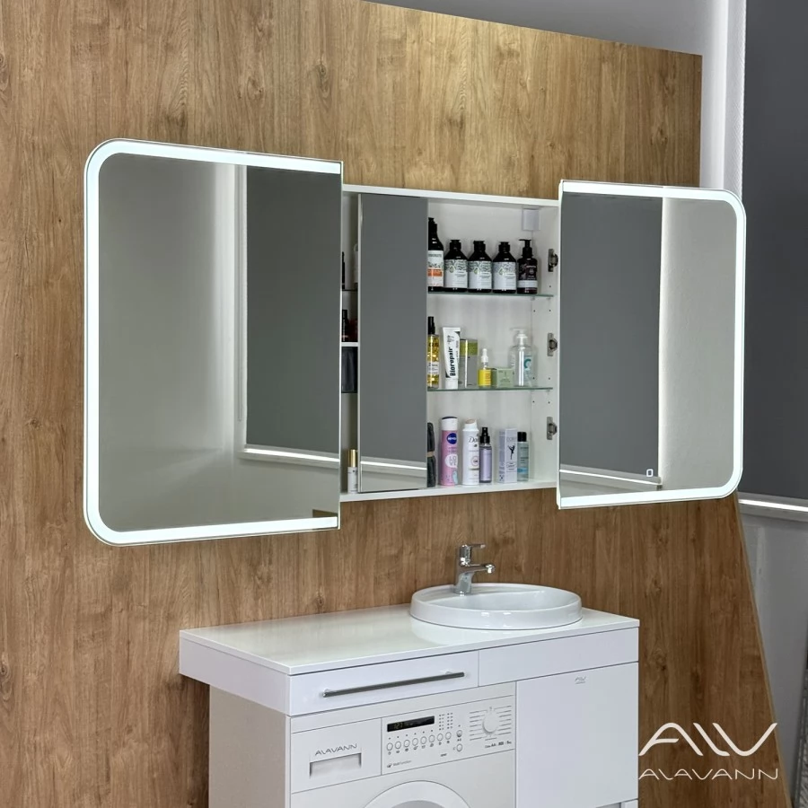 Зеркало-шкаф трюмо Alavann Cosmetic (Косметик) Лайт 120 с подсветкой. Фото 3