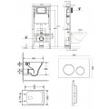 Комплект унитаза с инсталляцией Orange CI02-100W+APB144, кнопка смыва черная. Фото 9