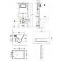 Комплект унитаза с инсталляцией Orange CI02-100W+APB200, кнопка смыва хром. Фото 9