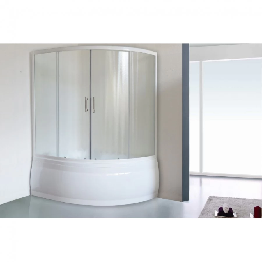 Шторка на ванну Royal Bath RB 150ALP-С 150x150, прозрачное стекло. Фото 2