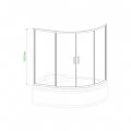 Шторка на ванну Royal Bath RB 150ALP-С 150x150, прозрачное стекло. Фото 1