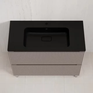 Тумба с раковиной Style Line Марокко 100 напольная, тауп темный  ( ум. Соул 100, кварц антрацит)