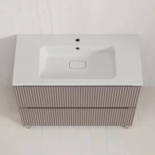 Тумба с раковиной Style Line Марокко 100 напольная, тауп темный  ( ум. Соул 100, кварц жасмин)