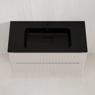 Тумба с раковиной Style Line Марокко 100 подвесная, крем  ( ум. Соул 100, кварц антрацит)