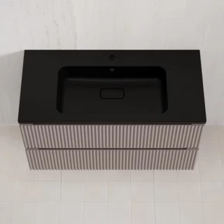 Тумба с раковиной Style Line Марокко 100 подвесная, тауп темный  ( ум. Соул 100, кварц антрацит)