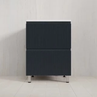 Тумба с раковиной Style Line Марокко 60 напольная, графит  ( ум. Line 60, кварц жасмин)