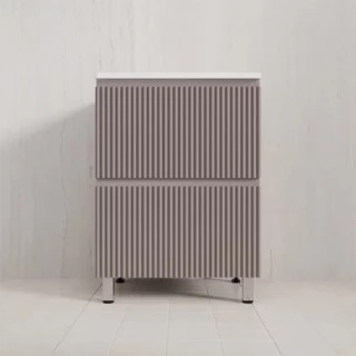 Тумба с раковиной Style Line Марокко 60 напольная, тауп темный  ( ум. Line 60, кварц антрацит)