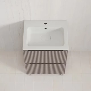 Тумба с раковиной Style Line Марокко 60 напольная, тауп темный  ( ум. Соул 60, кварц жасмин)