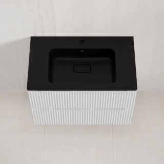 Тумба с раковиной Style Line Марокко 80 подвесная, белый матовый  ( ум. Соул 80, кварц антрацит)