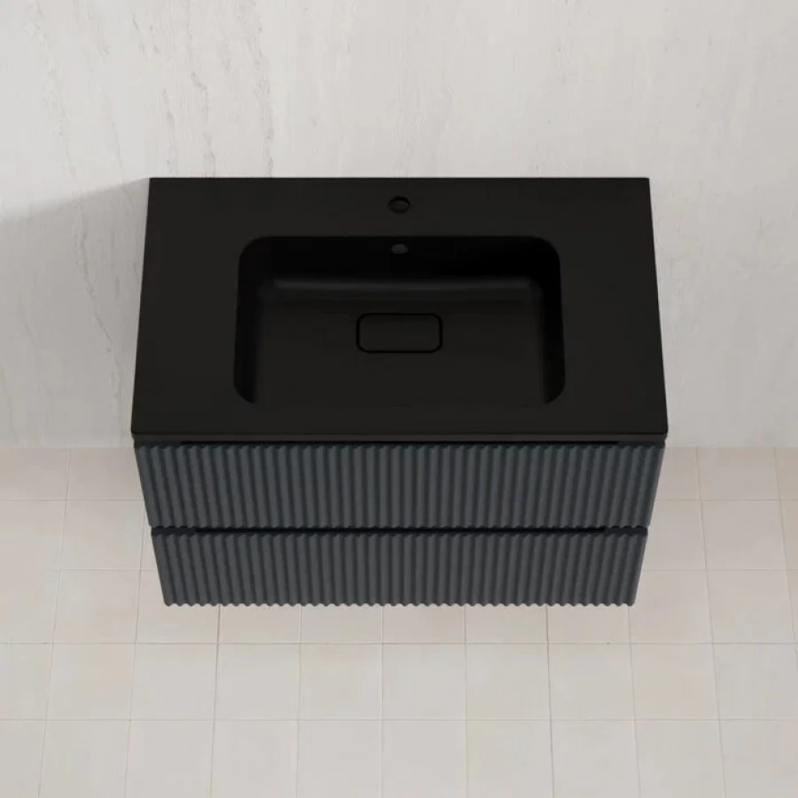 Тумба с раковиной Style Line Марокко 80 подвесная, графит  ( ум. Соул 80, кварц антрацит)