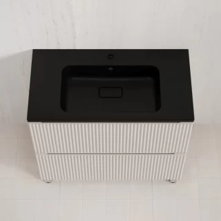 Тумба с раковиной Style Line Марокко 90 напольная, крем  ( ум. Соул 90, кварц антрацит)