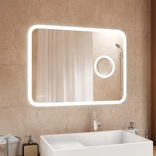 Зеркало Continent Bliss LED 1200х700 c часами