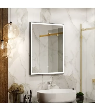 Зеркало Continent Frame Black LED 600x800 c подсветкой