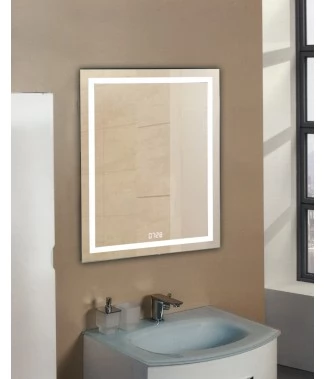 Зеркало Continent Verte LED 700х900 с часами