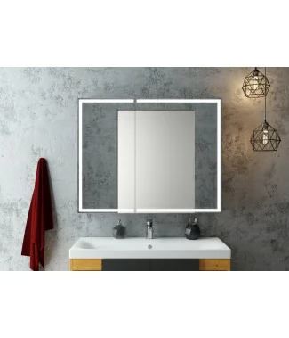 Зеркало-шкаф Continent Mirror Box black Led 1000х801