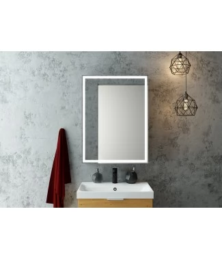 Зеркало-шкаф Continent Mirror Box black Led 600х801
