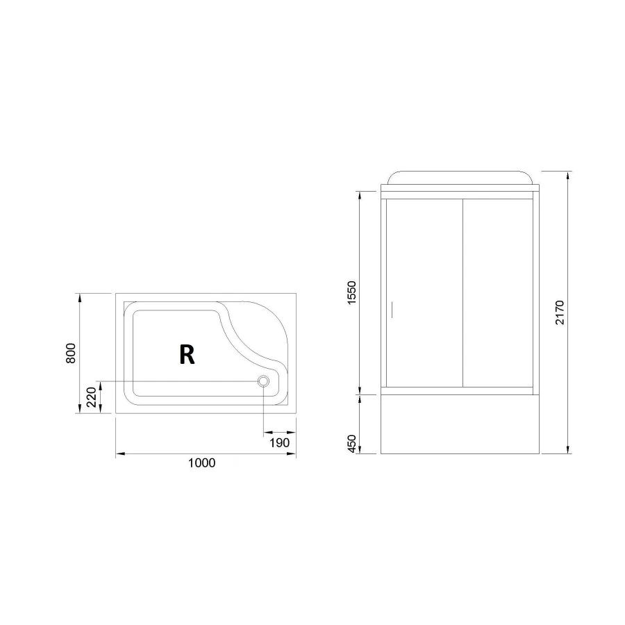 Душевая кабина Royal Bath BP RB8100BP2-T-R 100x80. Фото 1