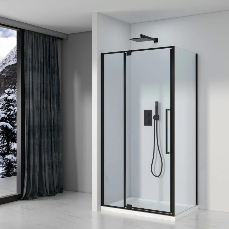 Душевой уголок Black&White Stellar Wind S818 BC 100x80 черный матовый