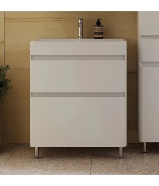 Тумба с раковиной Style Line Атлантика 70 Люкс Plus напольная, антискрейч белая