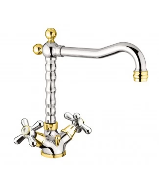 Смеситель для раковины Fiore Margot 26CO0628, хром/золото