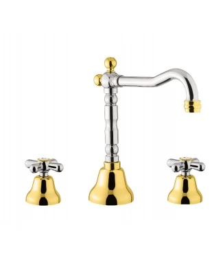 Смеситель для раковины Fiore Margot 26CO0637, хром/золото