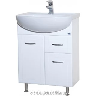 Тумба с раковиной Bellezza Уют 60 с 1 ящиком, белый