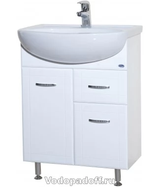 Тумба с раковиной Bellezza Уют 60 с 1 ящиком, белый