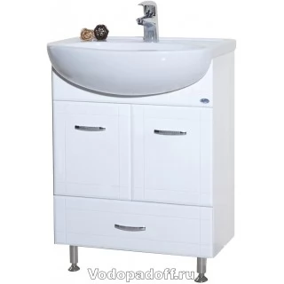 Тумба с раковиной Bellezza Уют 60 с нижним ящиком, белая