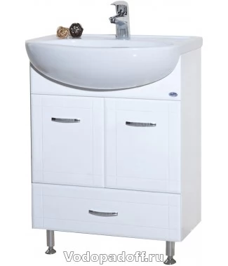 Тумба с раковиной Bellezza Уют 60 с нижним ящиком, белая