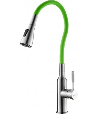 Смеситель Lemark Expert LM5082S-Green для кухни с гибким изливом