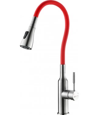 Смеситель Lemark Expert LM5082S-Red для кухни с гибким изливом