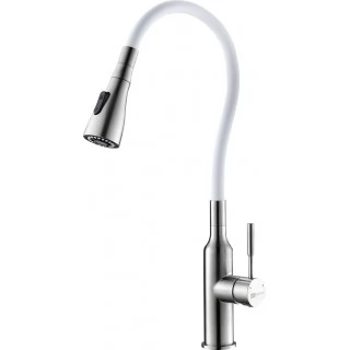 Смеситель Lemark Expert LM5082S-White для кухни с гибким изливом