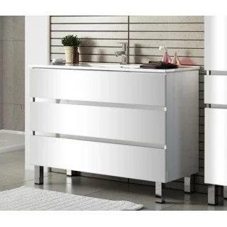 Тумба с раковиной SanVit Кубэ-3 100 белый глянец