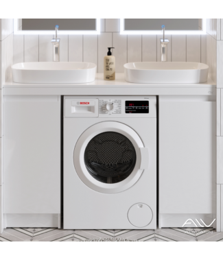 Тумба с раковиной Alavann Soft 135 столешница камень