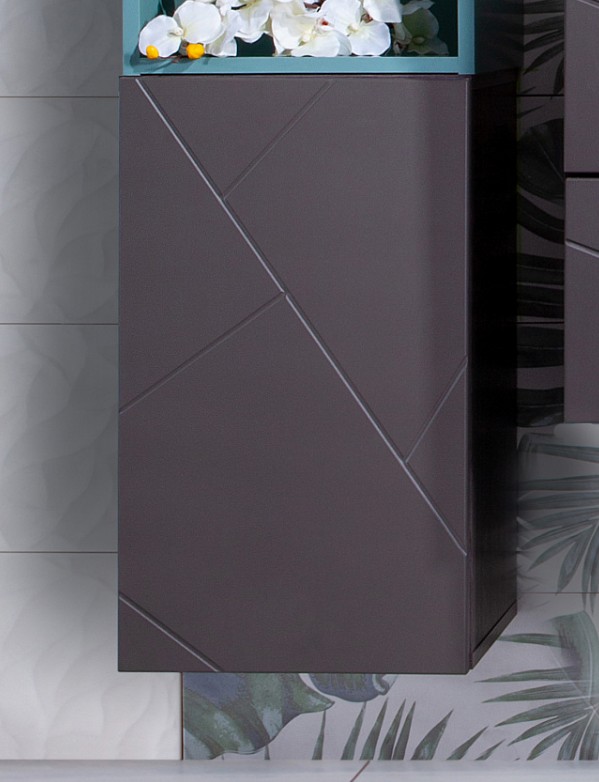 Шкаф навесной Бриклаер Кристалл 60, софт графит (ширина 35.2)