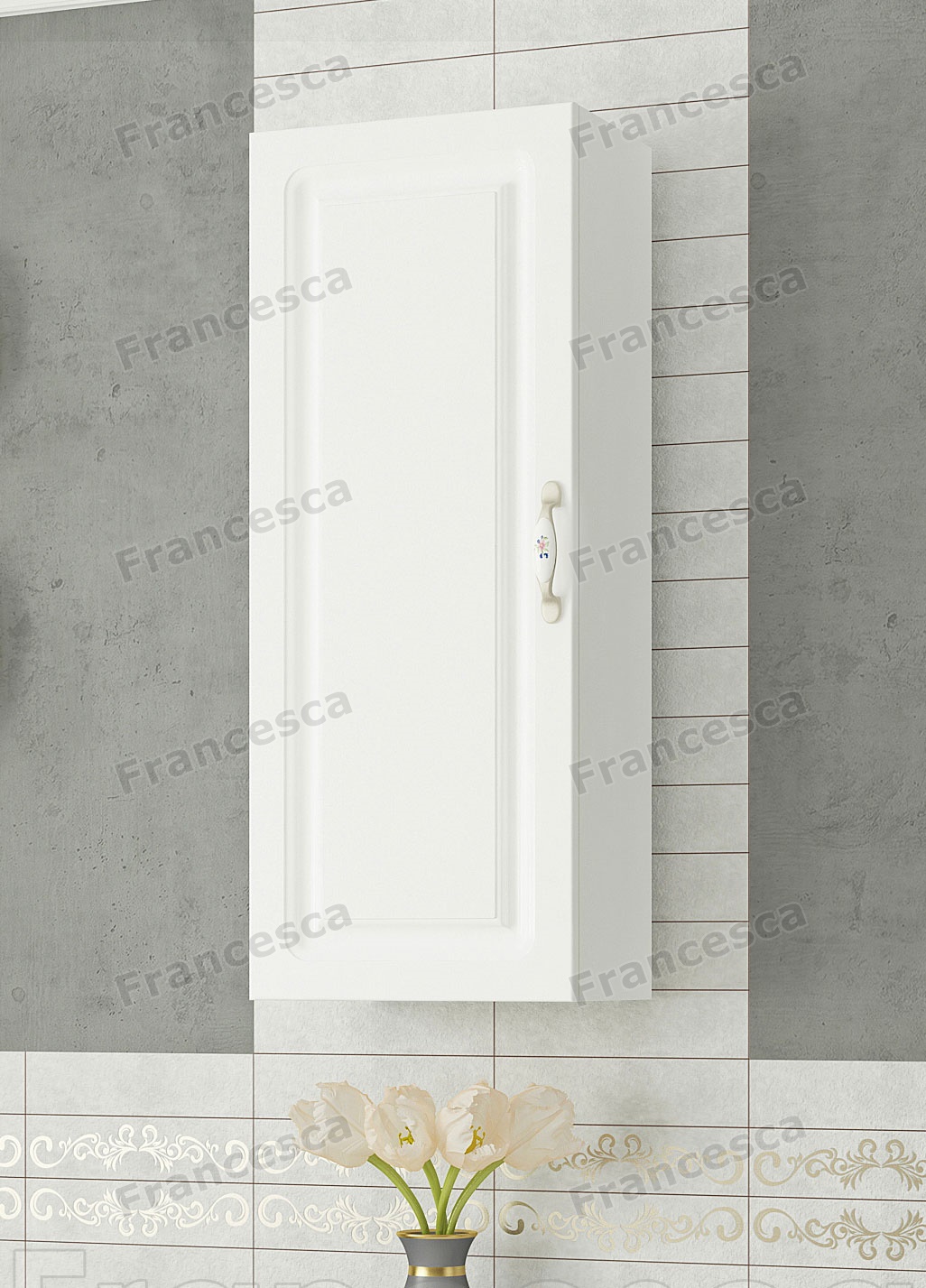 Шкаф навесной Francesca Империя 30 белый (универсальный)