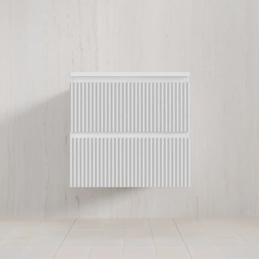 Тумба с раковиной Style Line Марокко 60 подвесная, белый матовый  ( ум. Line 60, кварц жасмин)