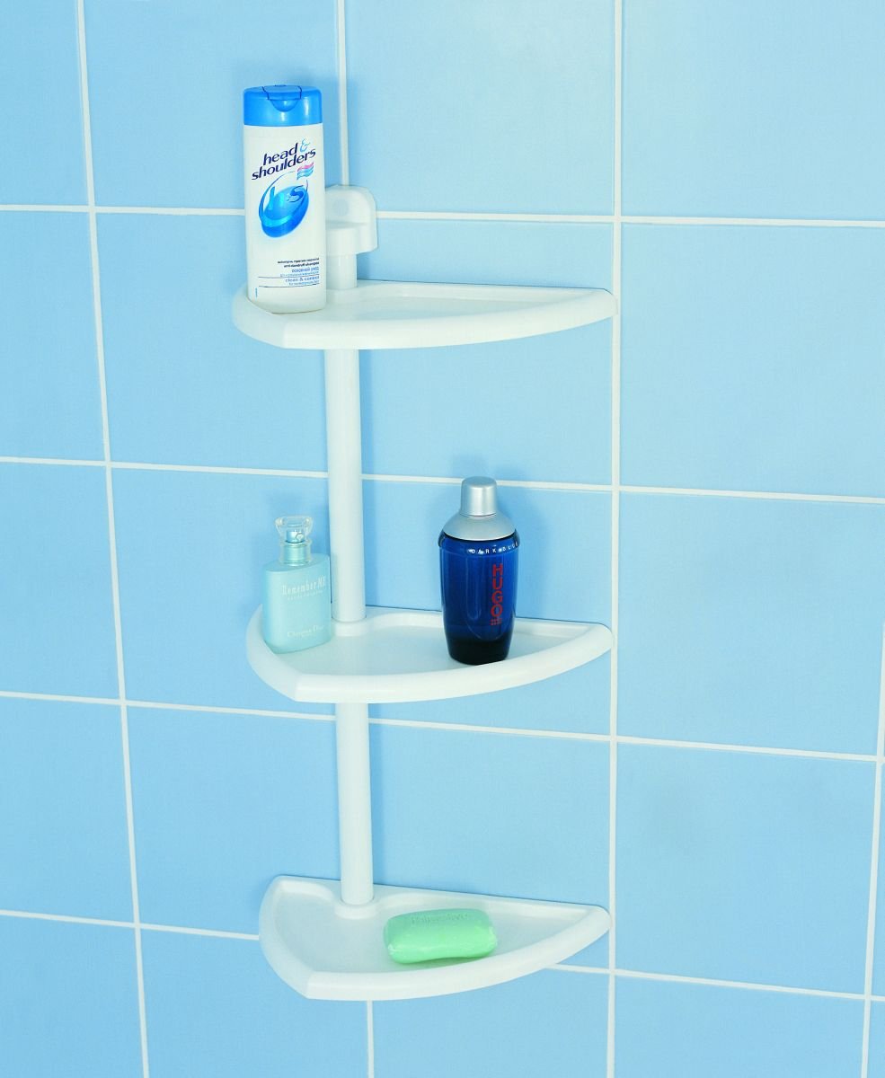 полки для ванной комнаты из пластика угловые